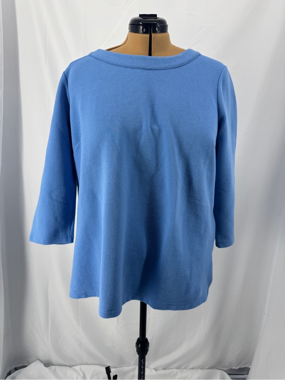 Talbots Light Blue Three-Quarter Sleeve Knit Top 0237